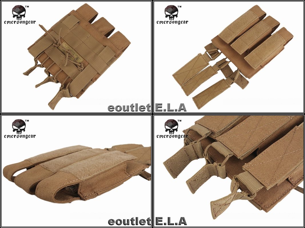Emerson MOLLE Triple MP7 Open Top Magazine Pouch FG