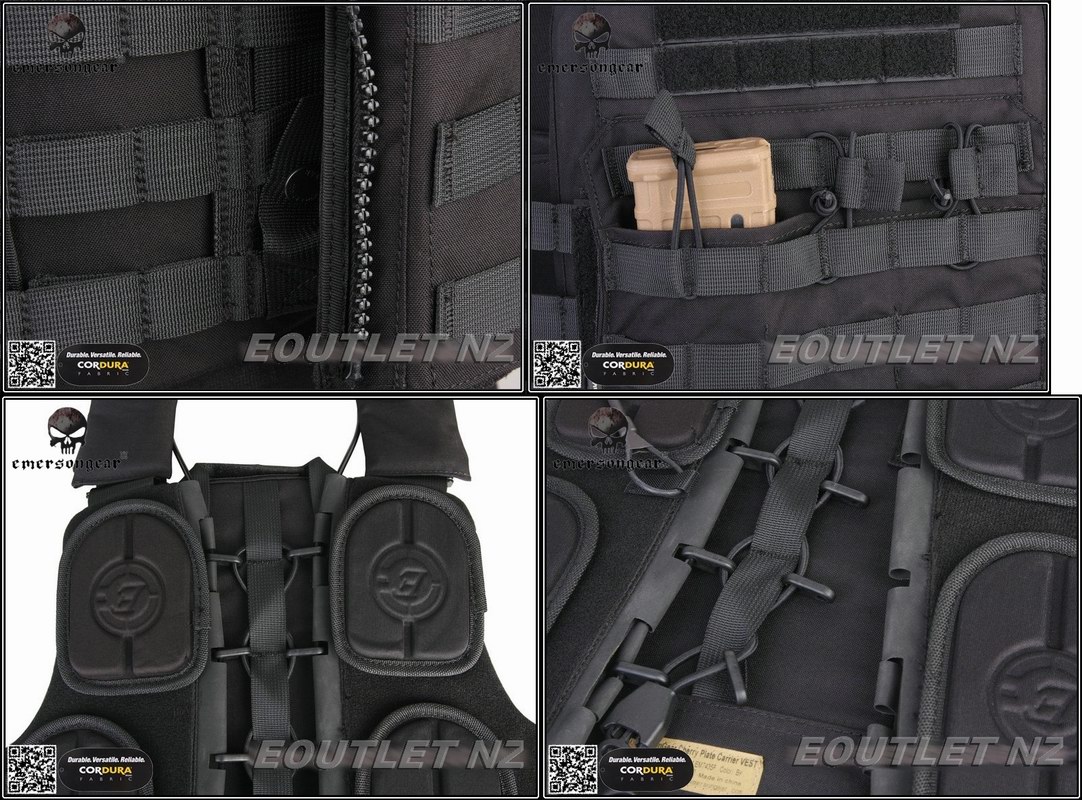 EMERSON Navy Cage Plate Carrier Vest Body Armor NCPC EM7435 BK