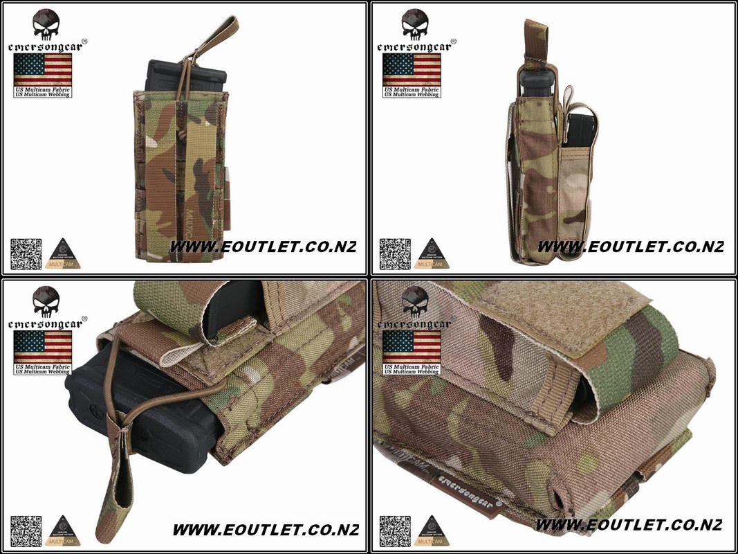 EMERSON 5.56 & Pistol Single Open Top Magazine Mag Pouch Multica