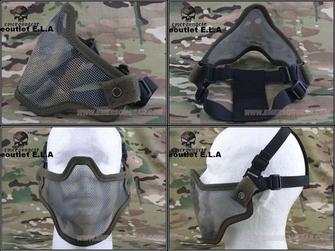 Emerson Airsoft Strike Half Face Mesh Mask CAMO