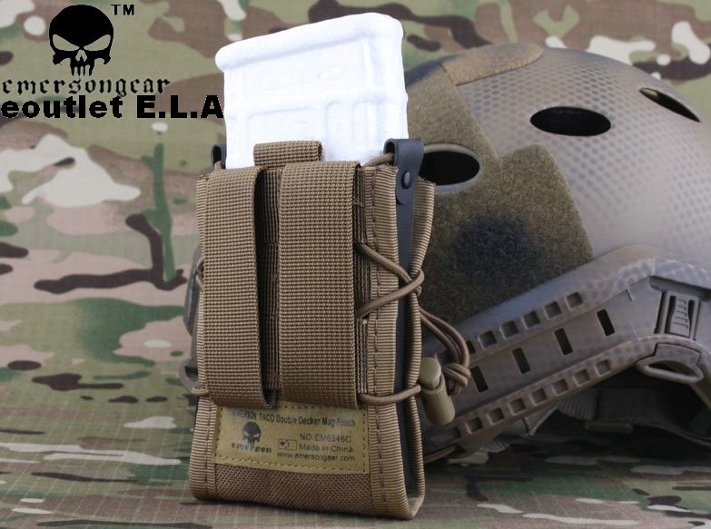 Emerson TACO Style Double Decker (M4 + Pistol) Magazine Pouch CB