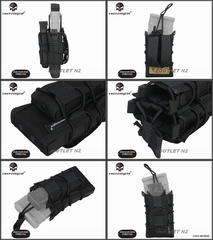 Emerson TACO Style Double Decker (M4 + Pistol) Magazine Pouch BK