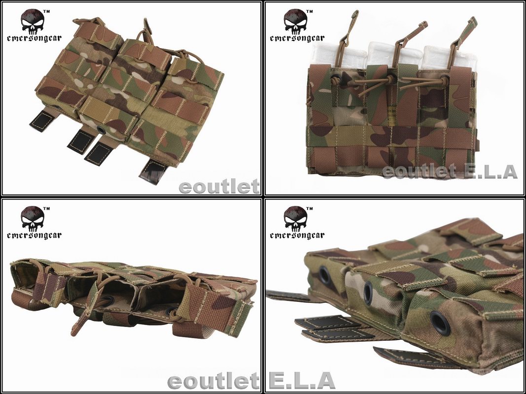 Emerson MOLLE Triple Open Top Magazine Pouch FG