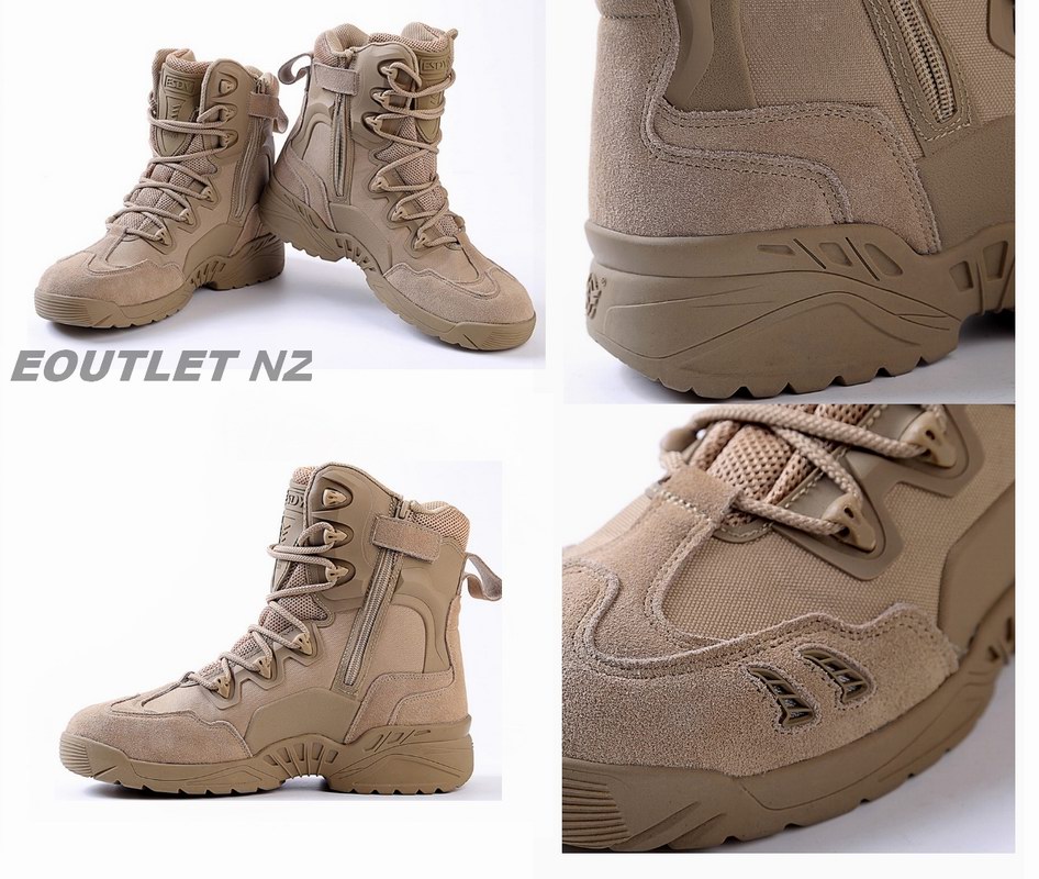 *PREMIUM* 8\" Tactical Combat Boots w/Side Zipper Desert Tan
