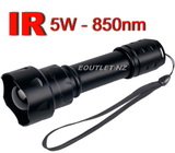 5W 4-CORE IR 850nm Zoomable Focus LED Infrared Flashlight Torch