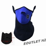 Outdoor Windproof Neoprene Thermal Fleece Half Face Mask Blue