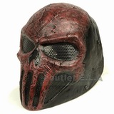 FMA Halloween Wire Mesh "SKULL PUNISHER" RED Mask