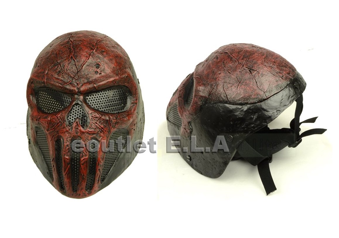 FMA Halloween Wire Mesh \"SKULL PUNISHER\" RED Mask