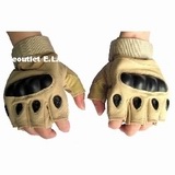 Half Finger Tactical Knuckle Assault Gloves - TAN