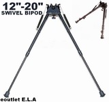 Harris Type Sling Swivel Stud Folding Bipod 12"-20" Tilt/Swivel