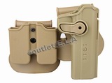 Q.R.3 M1911 Pistol & Magazine Paddle Holster TAN
