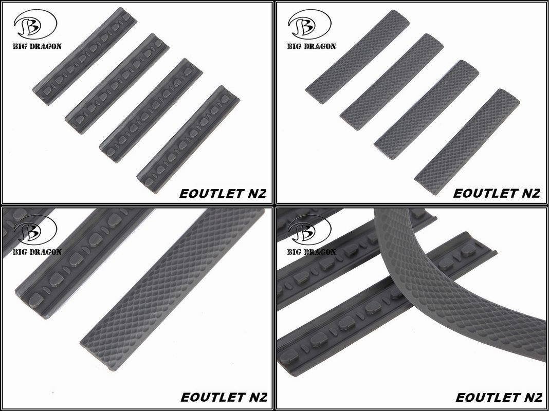KeyMod Tactical Rubber Soft Rail Cover 4PCS Black