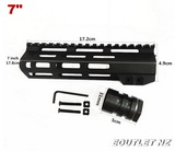 M-LOK 7" Slim Free Float Handguard for M Series GBB w/Steel Nut