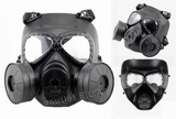 M04 Dummy Gas Mask w/ DUAL Ventilating Fan BK