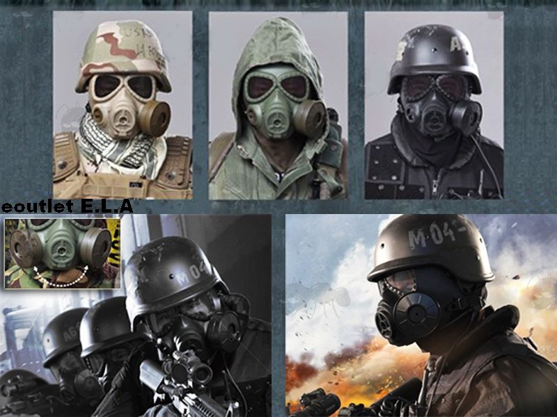 M04 Gas Mask Style Mask w/ Ventilating Fan (Tan)