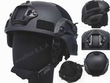 Emerson MICH 2000 Helmet w/NVG Mount & Side Rail BK