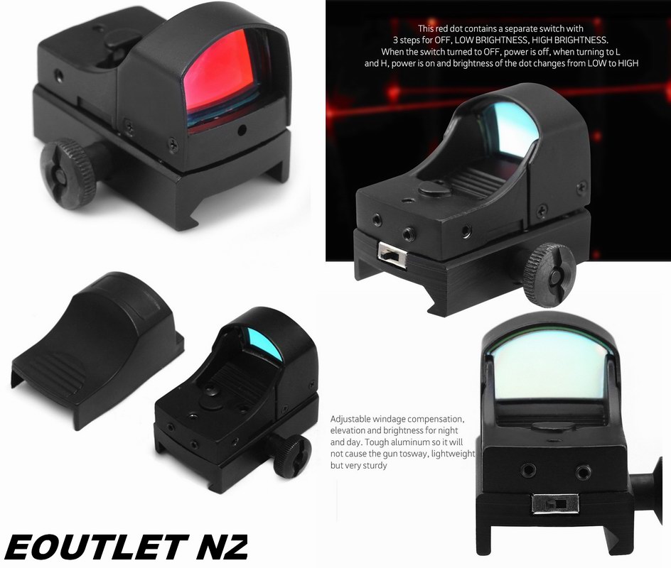 Tactical Mini Holographic Red Dot Reflex Sight Adjustable Bright