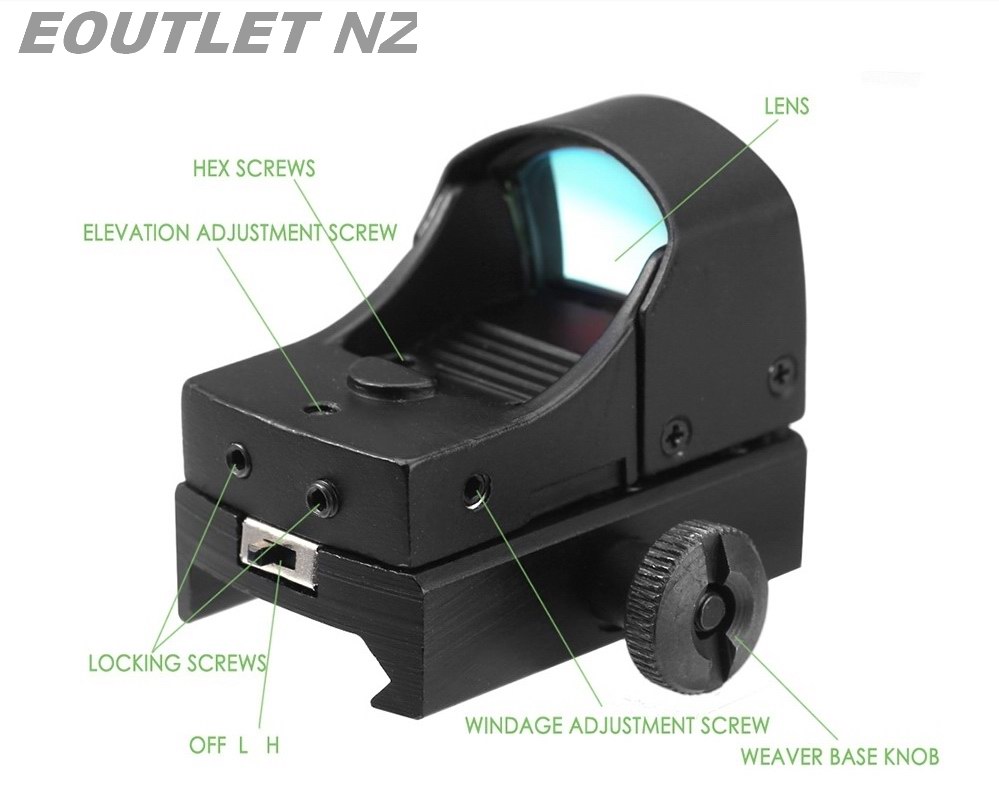 Tactical Mini Holographic Red Dot Reflex Sight Adjustable Bright