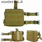 MOLLE Drop Leg Panel Utility Accessory Magazine Thigh Pouch TAN