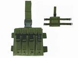 Quadruple MP5 Magazine Drop Leg Pouch OD