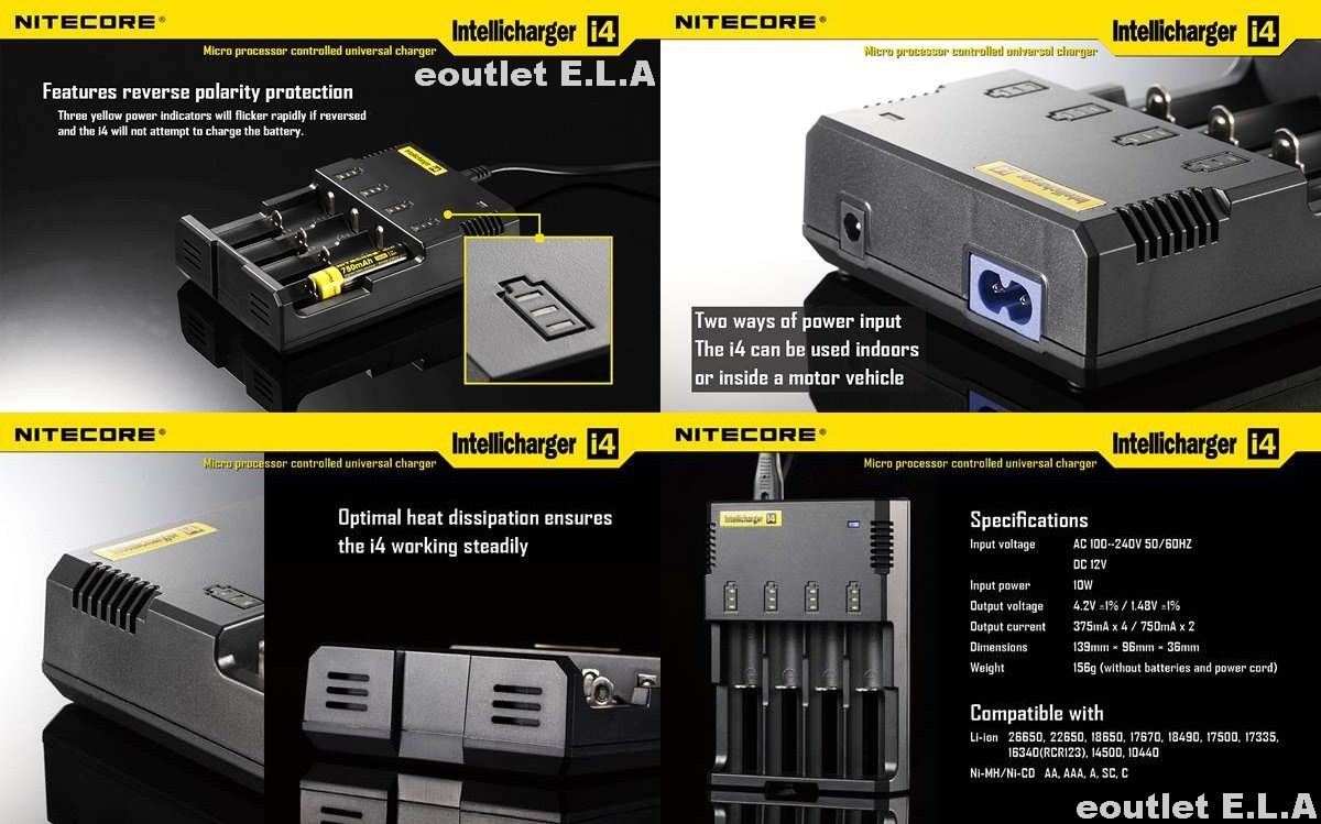 NiteCore i4 Intellicharger ALL IN ONE CHARGER