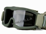 No-fog Military Tactical Goggles w/3 Lens (OD)