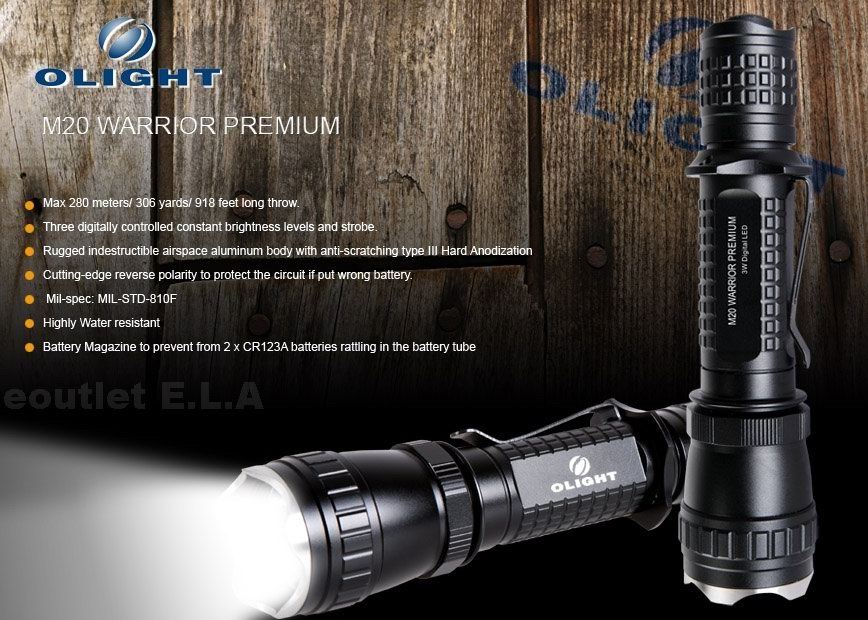 Olight M20 R5 Warrior Prem Tactical LED Flashlight