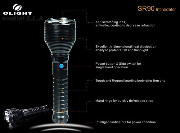 Olight SR90 Intimidator SST-90 2200 Lumens LED Flashlight
