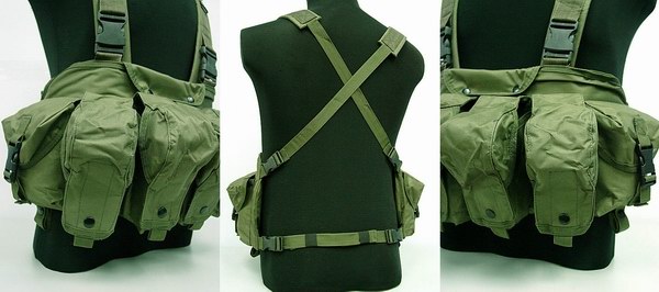 AK Tactical Fighting Load Mag Chest Rig Vest Olive Drab