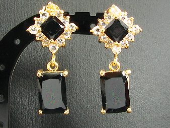 ELEGANT TOP QUALITY RUSSIAN BLACK SAPPHIRE MATCHING SET