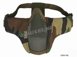 P.D Tactical Foldable Half Face Mask w/ Metal Mesh Woodland