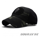 Tactical PUNISHER Cap w/ Mesh Sides & Hook n Loop Back MCBK