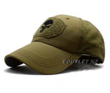 Tactical PUNISHER Cap w/ Mesh Sides & Hook n Loop Back Tan