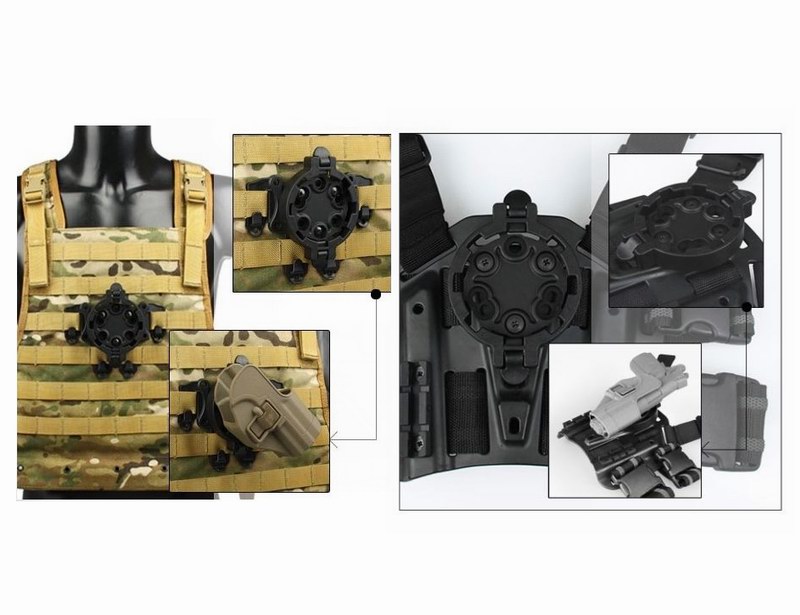 Q.R. Quick Detach 360 Degree Tactical Holster Adapter (BK / DE)