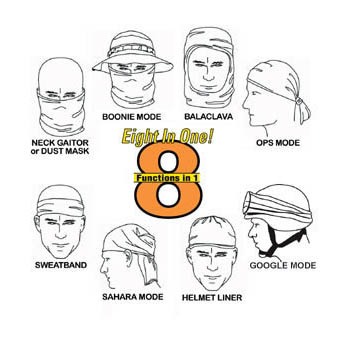 Recon Multi Purpose Wrap Scarf Face Mask ACU