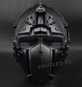 RONIN Style Tactical Deluxe Mask Helmet w/NVG Mount + 5 LENS BK