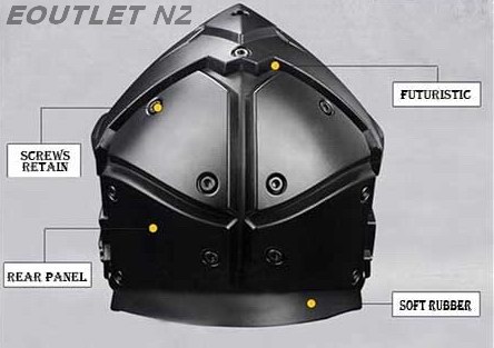 RONIN Style Tactical Deluxe Mask Helmet w/3 LENS Black