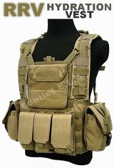 RRV Recon Combat Vest w/Hydration Pouch Coyote Tan