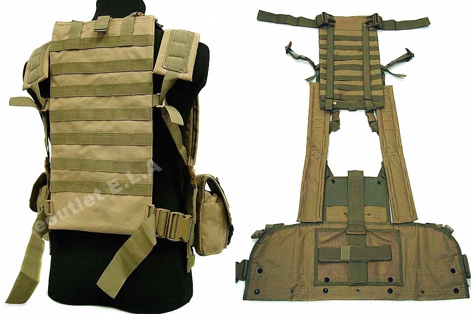 RRV Recon Combat Vest w/Hydration Pouch Coyote Tan