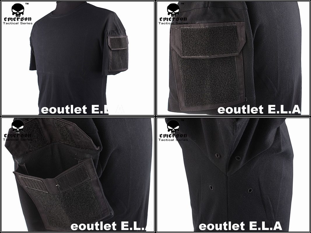 Emerson SEAL Restrain Operation T-shirt w/Velcro Pocket BLK