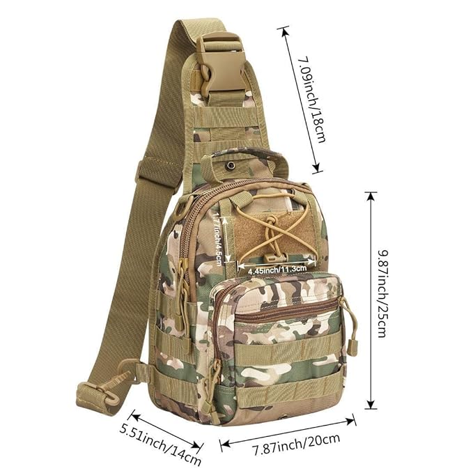 Tactical Utility Gear Shoulder Sling Bag 1000D S Multicam
