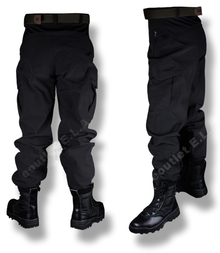 Soft Shell Tactical Thermal Waterproof Pants Black