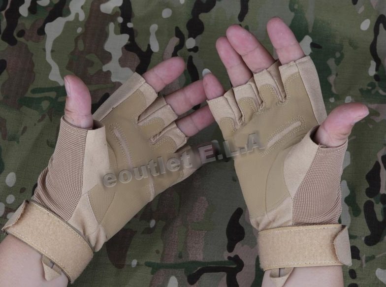 Special Ops Tactical Half Finger Assault Gloves TAN
