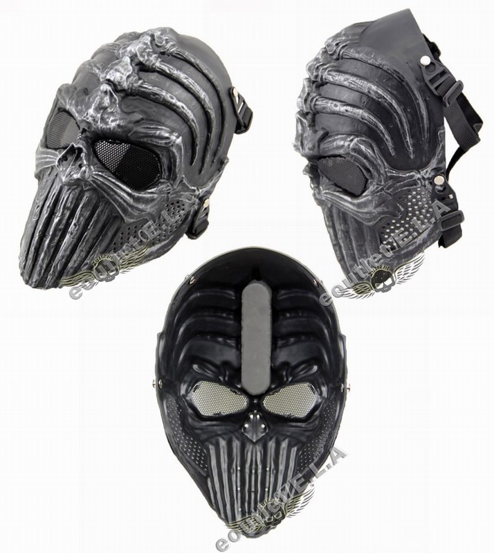 SPINE TINGLER Full Face Mesh Eye Mask BK SILVER