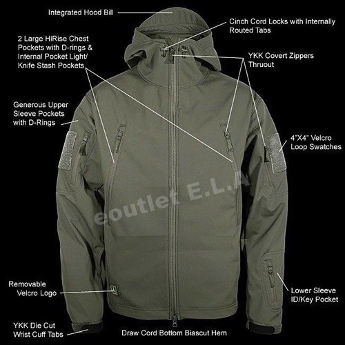 Tactical Soft Shell Weather Jacket w/Hood Multicam Size:M