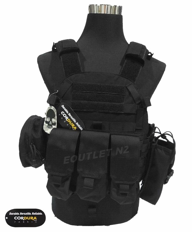 TMC Cordura LBT6094A Style Plate Carrier w/3 Pouch (Black)