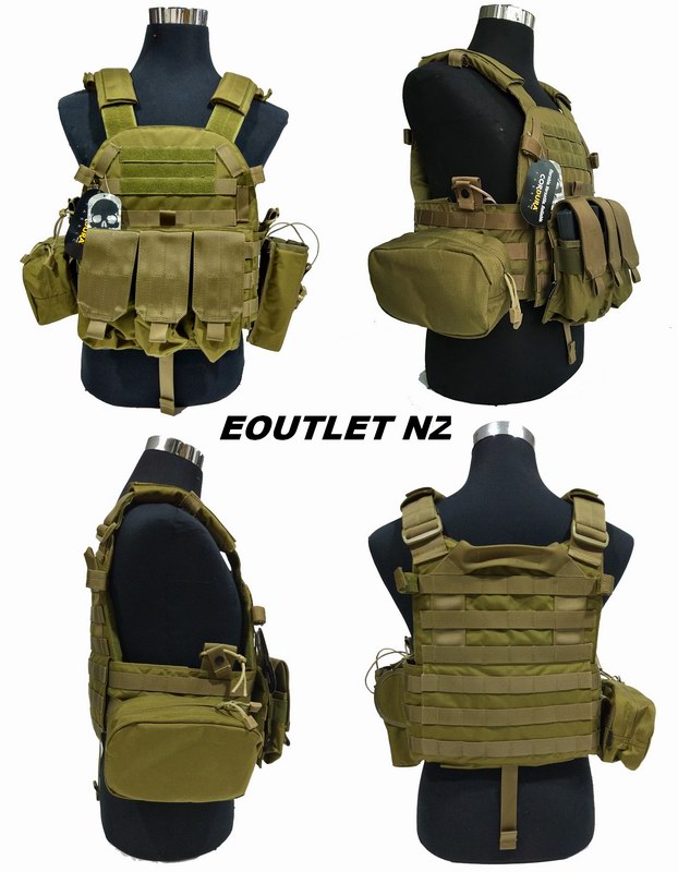 TMC Cordura LBT6094A Style Plate Carrier w/3 Pouch (Khaki / Tan)