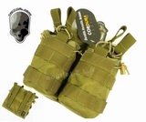 Cordura MOLLE Open Top Double Magazine Pouch Tan Khaki