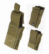 Cordura MOLLE Single Pistol Mag Pouch Tan Khaki