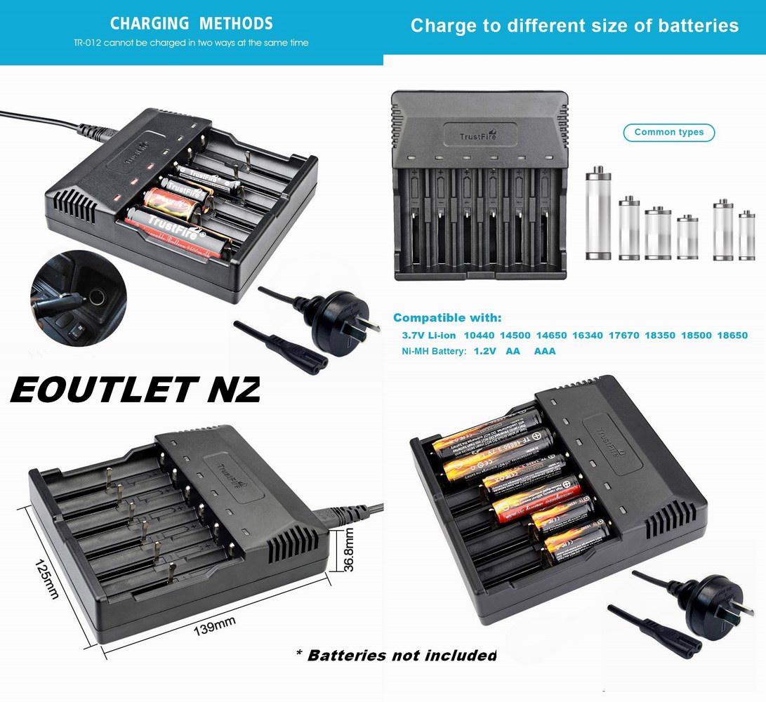 Trustfire TR-012 6 Slots Universal Intelligent Battery Charger